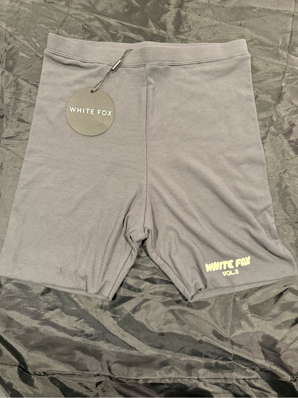 White Fox Boutique Gray Ribbed Athletic Bike Shorts